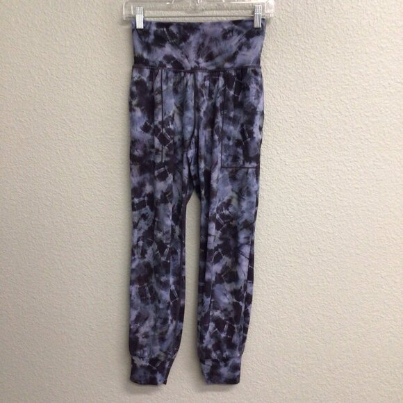 Athleta Salutation Jogger Stretch High Rise Pants Gray Active XXSP Tie Dye - Picture 7 of 8